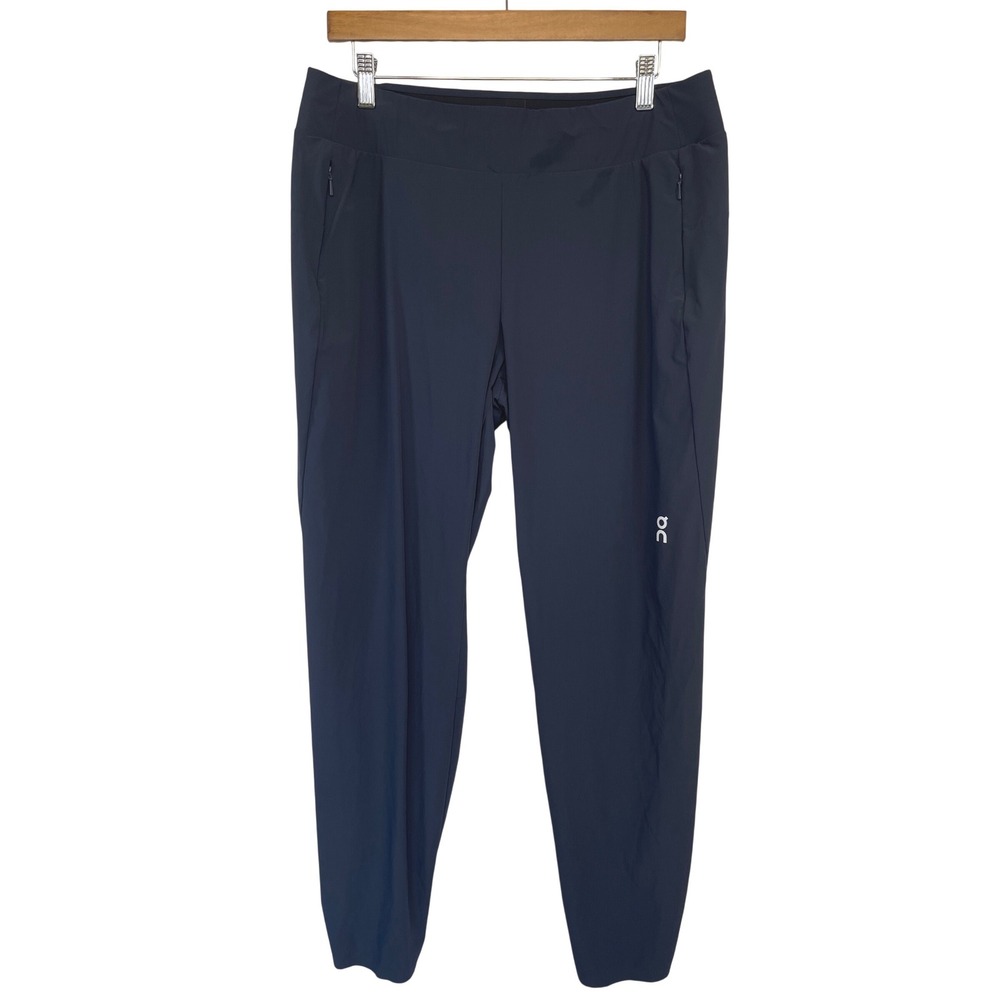 On Cloud Womens Track Running Pants L Navy Blue Joggers Logo Activewear Training